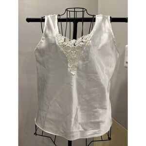 Escapades White sexy lingerie camisole tank top size Medium Vintage